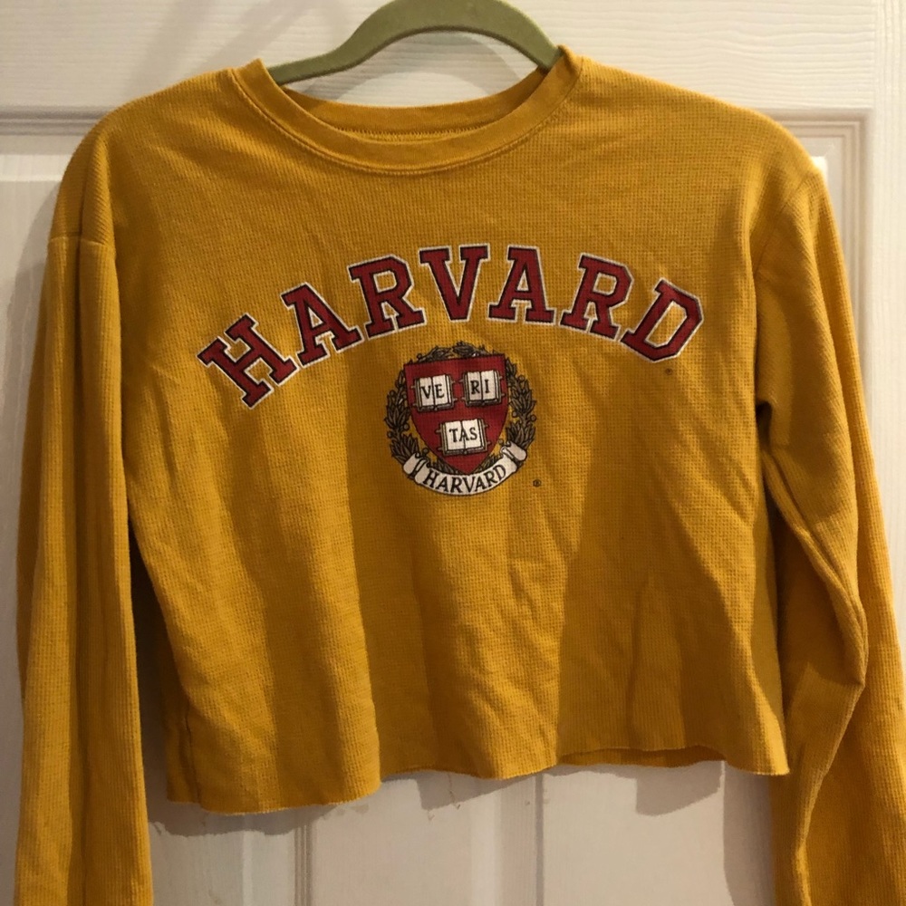 Harvard  spirit crop long sleeve sweater